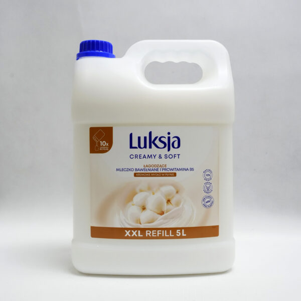 Luksja cream&soft mydło w płynie mleczko bawełniane i prowitamina b5 – 5l