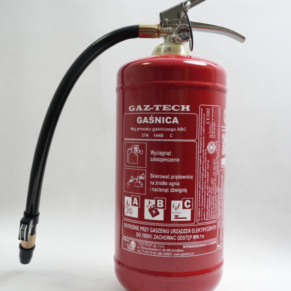 Gaśnica GAZ-TECH 4kg proszku gaśniczego ABC