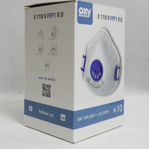 Oxyline X 110V FFP1 RD -  półmaska z zaworkiem